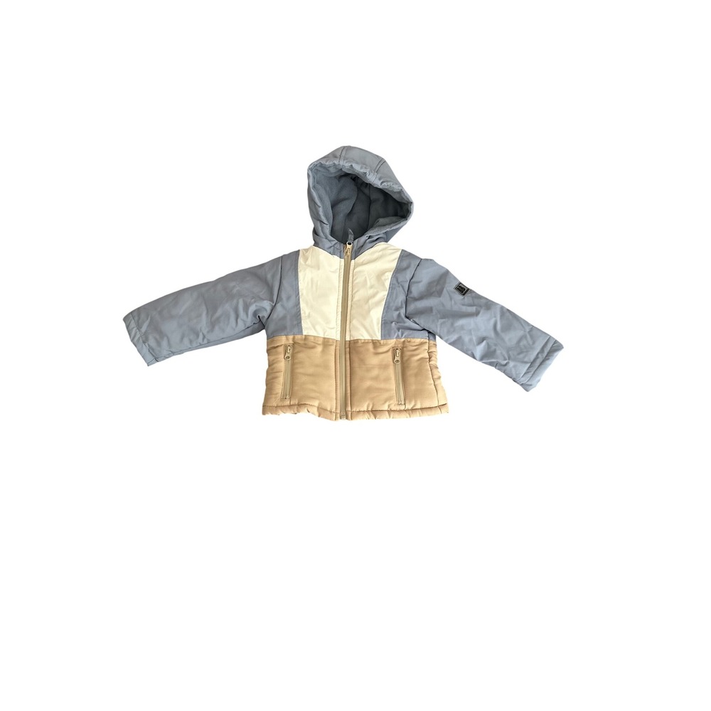 Brooklyn Boys Puffer Jacket Size Toddler 24M Blue/Cream/Tan